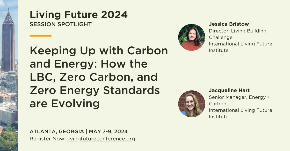 Register for LF24 today to hear experts with #ILFI discuss 'Keeping Up with Carbon and Energy: How the #LBC, #ZeroCarbon, and #ZeroEnergy Standards are Evolving' on Thursday 5/9 at 10:15 AM. bit.ly/lf24xtwitter

#LivingFuture #LivingBuildingChallenge