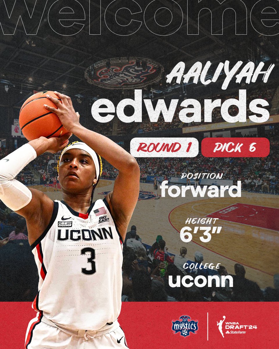 WashMystics's tweet photo. The pick is in. @AaliyahEdwards_ 🎉 WELCOME TO D.C.!!!!!! https://t.co/MLS3ffZsl1