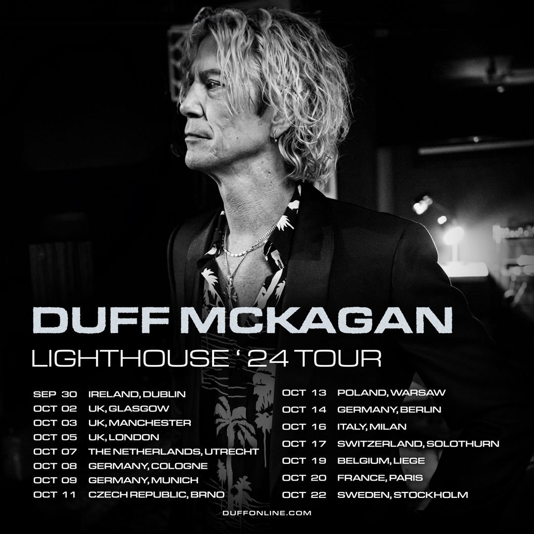 Artist pre-sale for Duff McKagan’s Lighthouse ‘24 UK/Europe tour is now live!! USE CODE: LIGHTHOUSE Head to duffonline.com/live to purchase 🎫 #duffmckagan #gunsnroses #lighthousetour