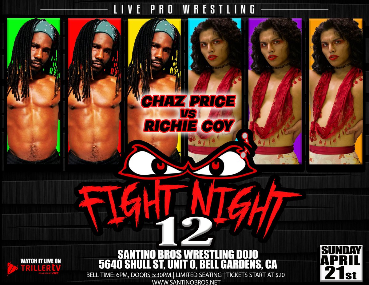 The card for Santino Bros Fight Night 12 for this Sunday has taken shape and it’s set to be a fun night. So get your tickets to be with us at home in Bell Gardens or be sure to tune in on Triller TV! 🎟️ SBFN12.eventbrite.com