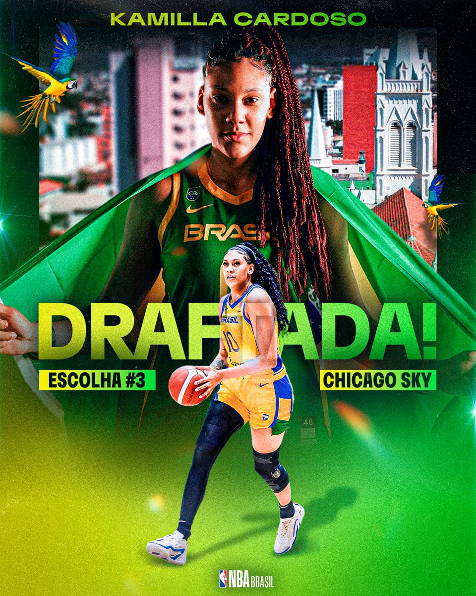 <a href="/IndianaFever/">Indiana Fever</a> <a href="/WNBA/">WNBA</a> <a href="/CaitlinClark22/">Caitlin Clark</a> É DO BRASILLLL!! 🇧🇷🇧🇷 Com a 3ª escolha, o <a href="/chicagosky/">Chicago Sky</a> seleciona a nossa brasileira <a href="/Kamillascsilva/">Kamilla_Cardoso</a>! 🏀 Todo sucesso do mundo pra ela.

@wnba <a href="/basquetebrasil/">Basquete Brasil - CBB</a>