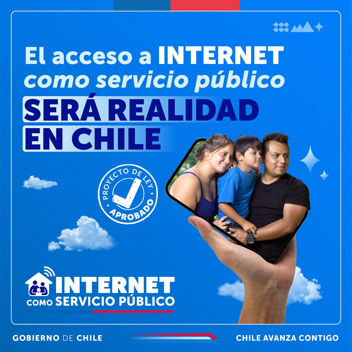 ¡Aprobado! Todos los habitantes del país podrán acceder a la conectividad digital, ya que se contemplará a Internet como un servicio básico, fundamental para el desarrollo y la comunicación 🇨🇱

👀 Las compañías deberán asegurar la entrega de servicio en toda la zona asignada.