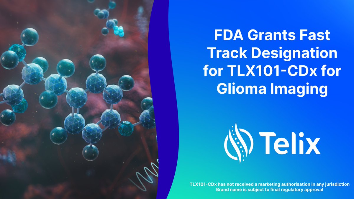 The FDA has granted Fast Track designation for TLX101-CDx (Pixclara™), for glioma imaging. Telix also announces a development & commercialisation collaboration with UCSF, and PharmaLogic as commercial manufacturing partner subject to regulatory approval bit.ly/49G7aAa