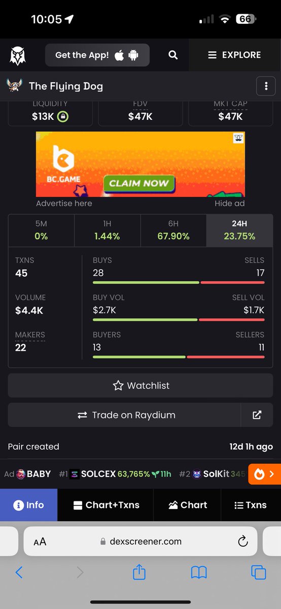 TheCryptohGuy's tweet image. Created 12 days ago, $TFD seems like a very bullish project. The dip has been both over and over again. The market cap is VERY low (47K!) and the team is very bullish. 
@tfd_sol 
Check it out here: dexscreener.com/solana/7Qnuo38…

#BITCOIN #TFD #MemeCoins #MoonShot #CryptoMoonShot #LowMC