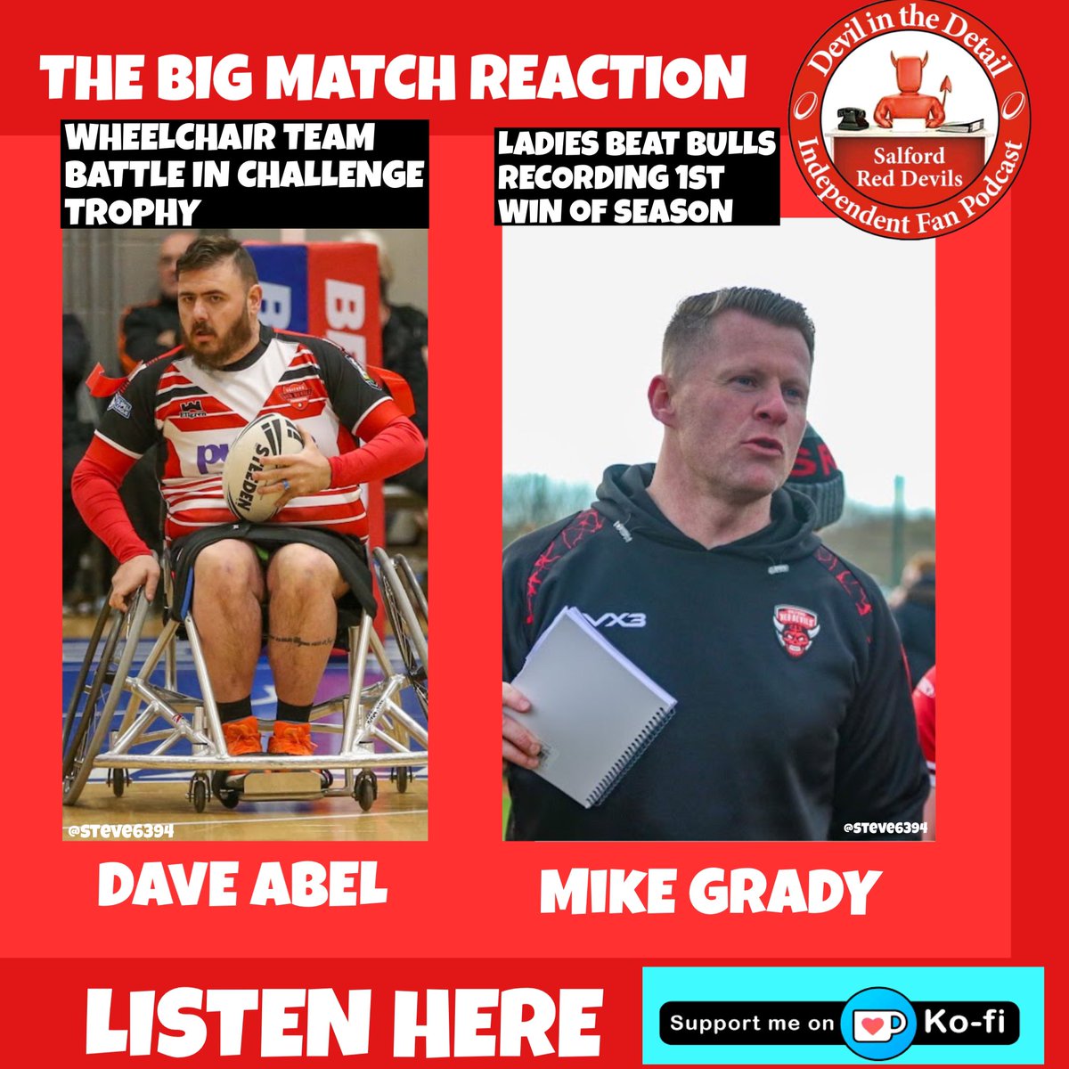 ⭐️⭐️New⭐️⭐️ It was a big weekend for our Wheelchair and ladies teams. We talk to Coaches Dave Abel about the wheelchair challenge Trophy in MCR and Mike Grady joins us to give us his reaction to #salfordreddevils ladies 1st win of the season listen here thedevilinthedetailsrd.com