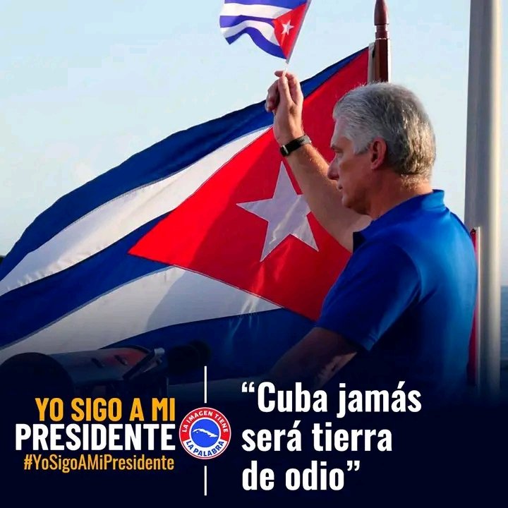 Estamos con usted Presidente!!! Cuba 🇨🇺🇨🇺 es tierra solidaria y humana, jamás cultivaremos el odio. #YoSigoAMiPresidente #CubaPorLaPaz #NoAlTerrorismo