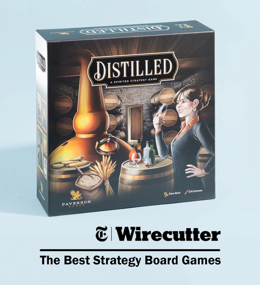 Distilled selected as one of the Best Strategy Board Games by the @nytimes @wirecutter! 📰 nytimes.com/wirecutter/rev… 🥳 #nyt #newyorktimes #distilled #distilledgame #paversongames #scotch #whiskey #whisky #bourbon #distillery #boardgaming #boardgames #boardgamegeek
