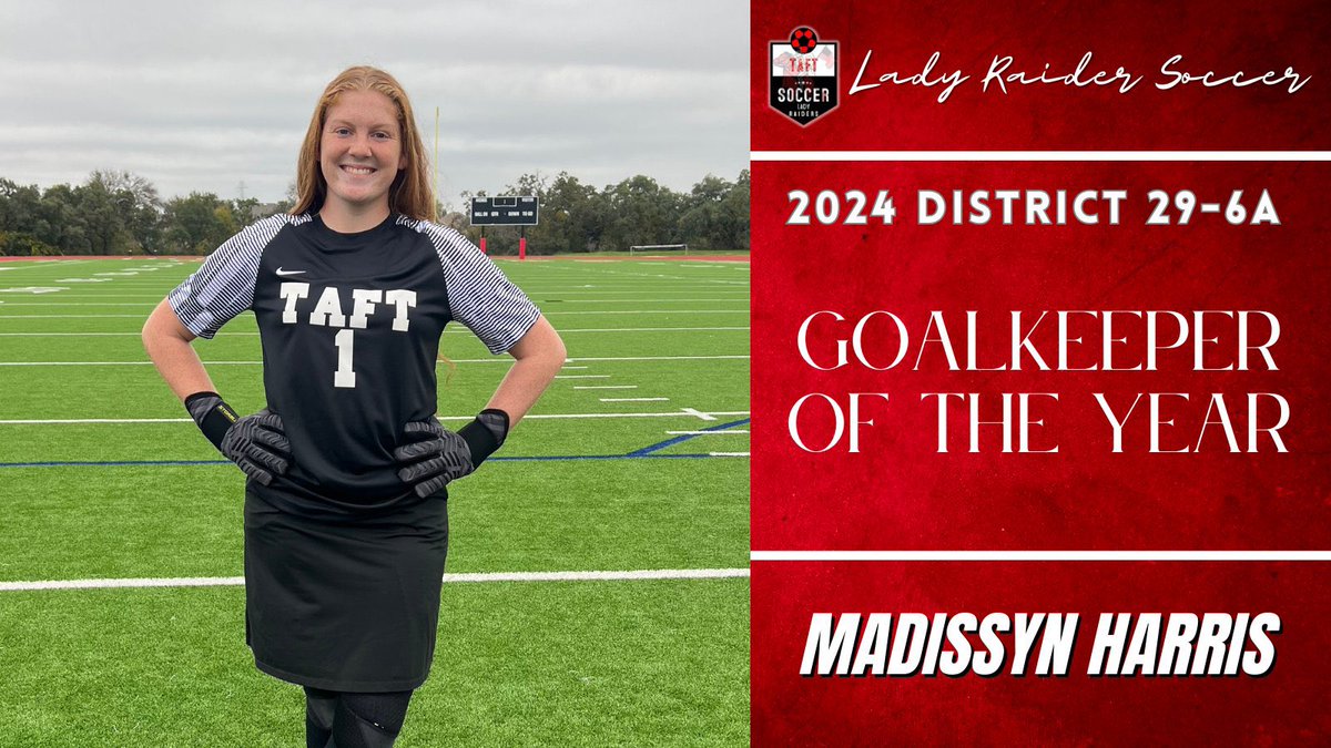 Congrats to @jordanmatth3wss on winning District 29-6A, Most Valuable Player! Congrats to @LaylaRoseRangel on winning District 29-6A, Offensive Player of the year! Congrats to @MadzHarrisGK on winning District 29-6A, Goalie of the year! @taft_soccer @taft_club