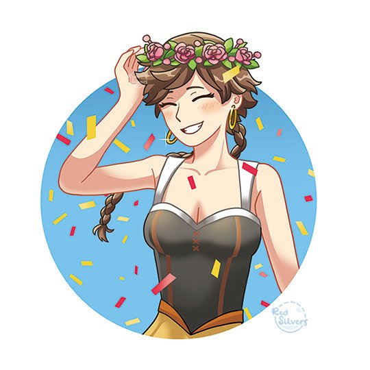 Flower crown smile 🥰

#OctopathTraveler2 #AgneaBristarni