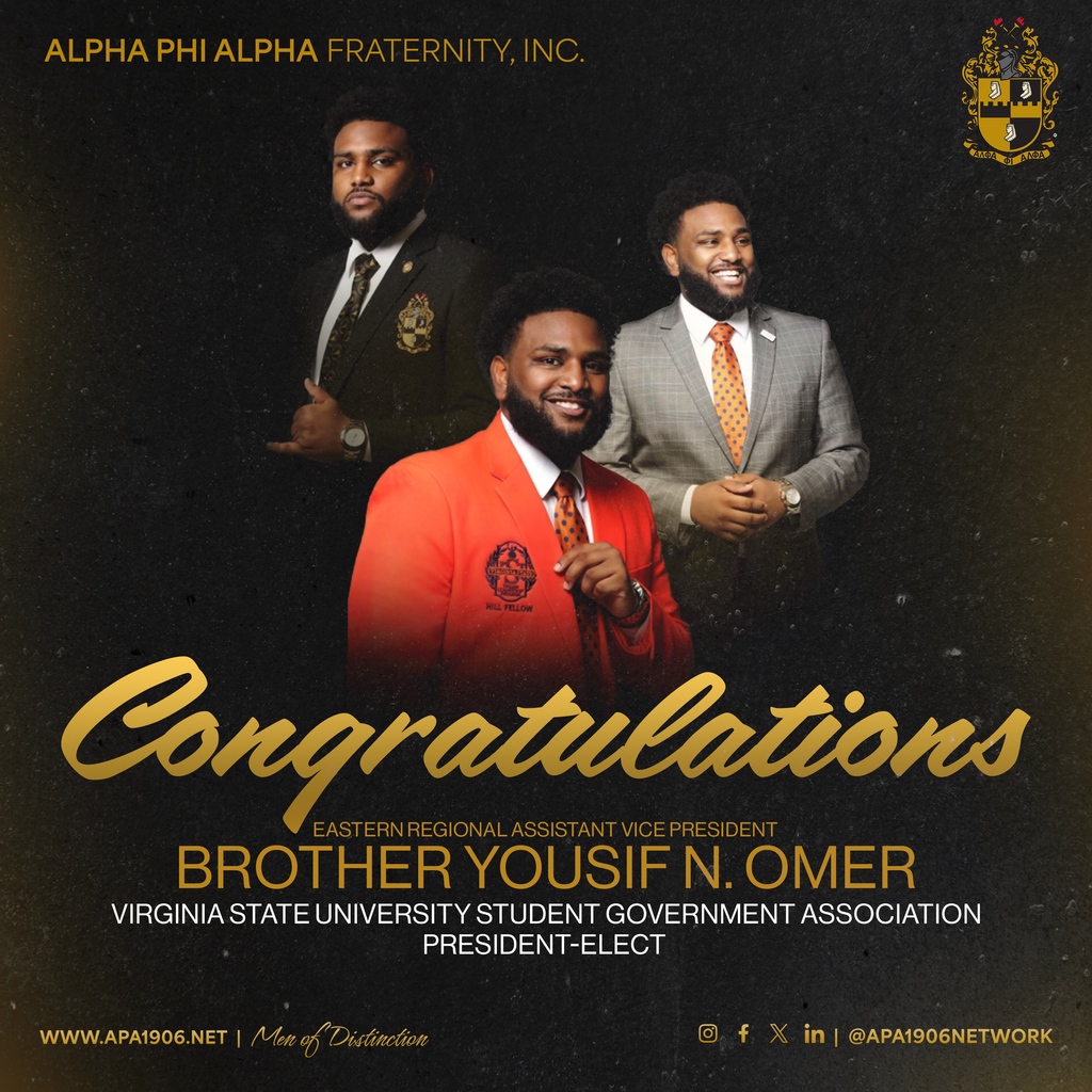 Alpha Phi Alpha Fraternity, Inc. Congratulates to our Eastern Regional Assistant Vice President-Elect, Brother Yousif N. Omer! Please share. #APA1906Network #MenOfDistinction