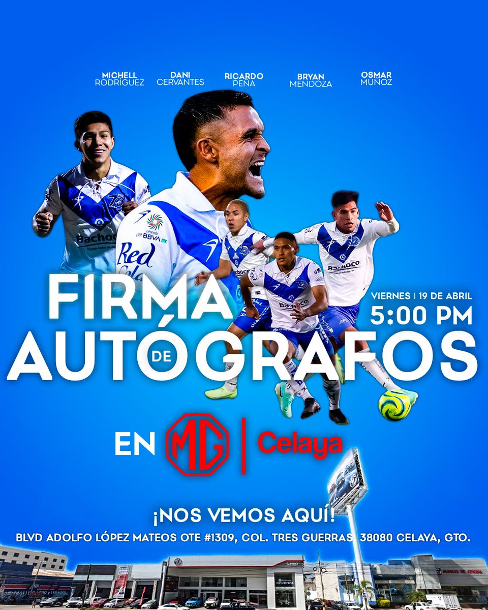 ✍️ | 𝐅𝐢𝐫𝐦𝐚 𝐝𝐞 𝐚𝐮𝐭𝐨́𝐠𝐫𝐚𝐟𝐨𝐬 🤩 Nos vemos este viernes junto con nuestros amigos de #MGCelaya en sus instalaciones 🫶🏽 ¡no faltes, Torada! ¡Ahí nos vemos! 🔥 #CelayaSomosToros 🤘🏽 #70añosTOROSJUNTOS ✨