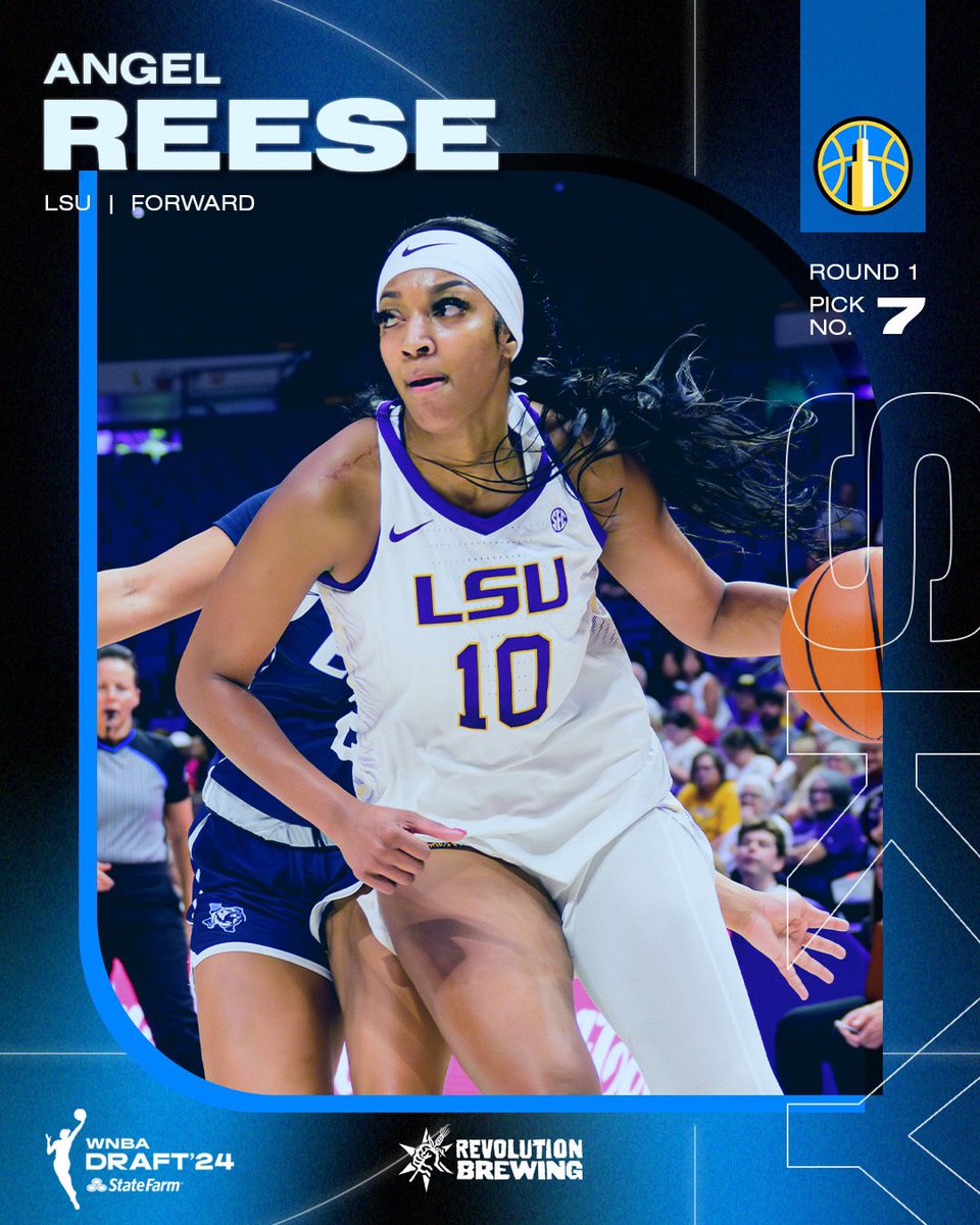 With the 7th pick of the 2024 WNBA Draft, we select Angel Reese from LSU Welcome to Skytown, @Reese10Angel!