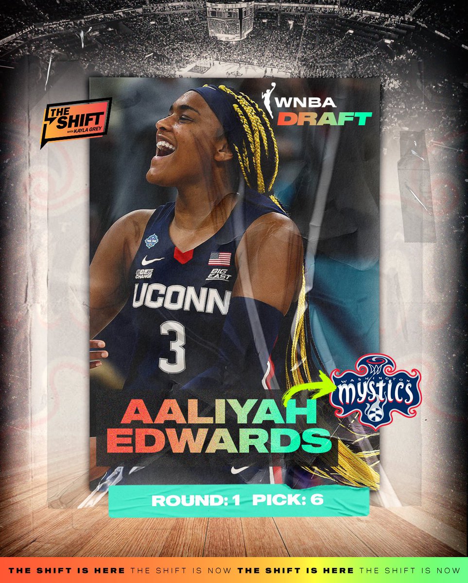 From Kingston, Ontario 🇨🇦 to Washington DC. Aaliyah Edwards goes 6th overall to the Mystics.