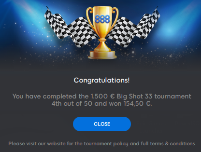 Just Busted on 11º for 2.8+-, on a day 2, could not win a spot last 2 tables, even so managed end the day up 50$... back to study next couple of days!