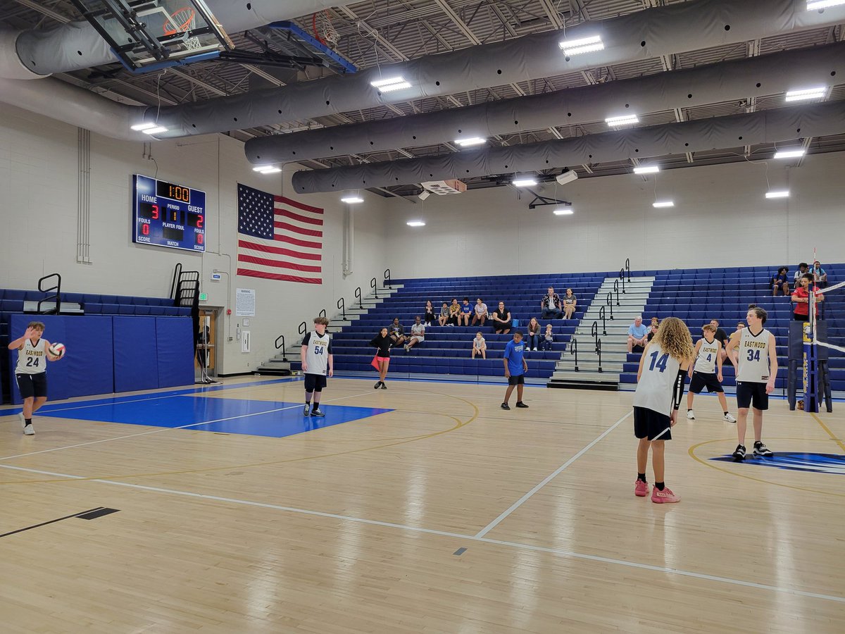 IsaacHomburg's tweet photo. Another good night for @EWMSAthletics Boys Volleyball. We are continuing to improve each match, and we are excited to work on some things in practice tomorrow. Tonight we lost 2 close sets against the @WestlaneSports A team,  but then beat their B team in 2 sets! #GoEagles https://t.co/Hzo7fuNeKz