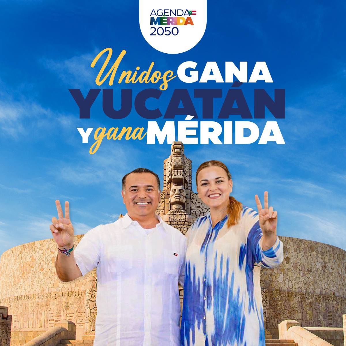 UNIDOS somos la mancuerna ganadora que sumará esfuerzos para traer más prosperidad y beneficios para las familias yucatecas. Porque solo Unidos Gana Yucatán y Gana Mérida. @CeciliaPatronL