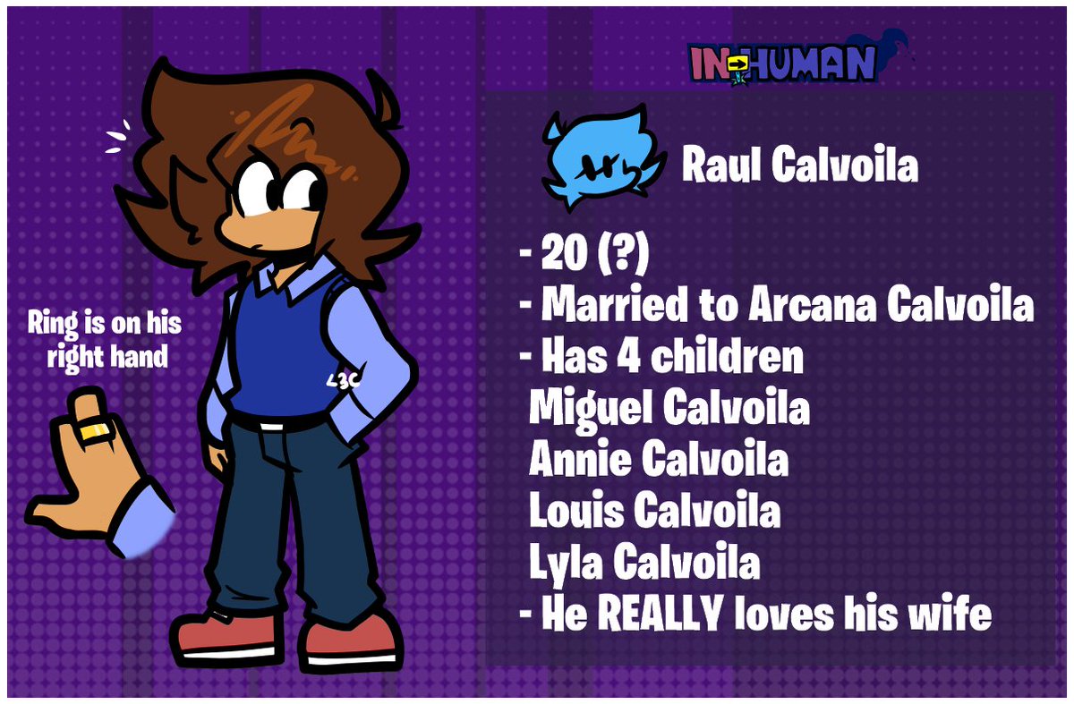 Loose3Cannon's tweet image. Finally finished the refs for me and my OC Raul
so if u wanna give ur hand at drawing them u can LOL