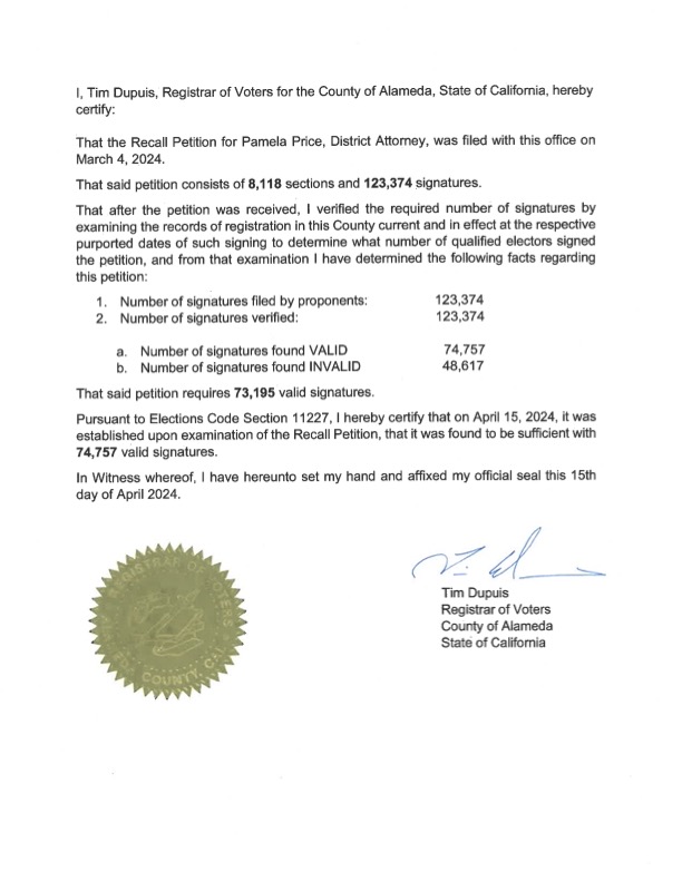 SAFE_ALCO's tweet photo. Certificate of Sufficiency from the ROV https://t.co/LVL7X6ntzt
