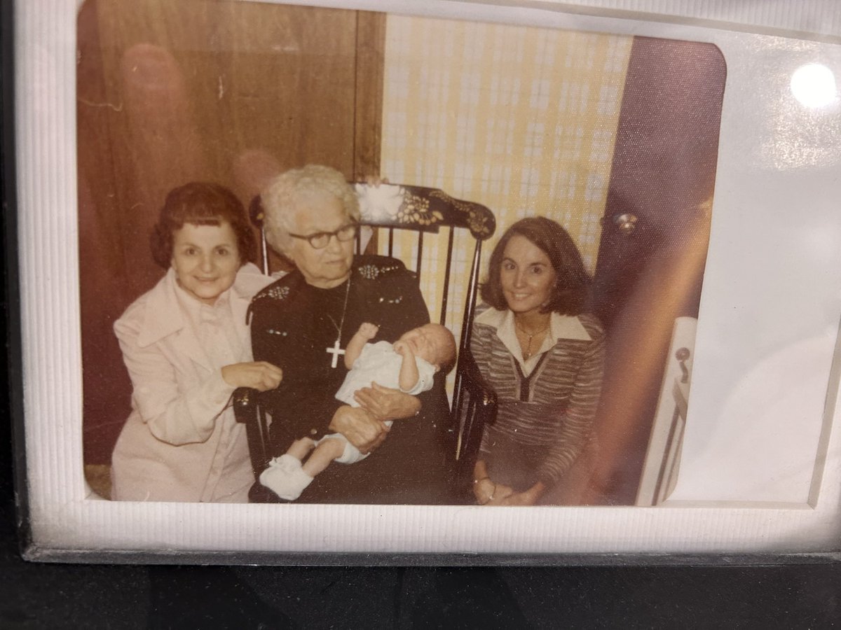 1976 Christening. Me, my mom, my grandma and my great grandmother, 85 years old at the time and lived until 1996.
