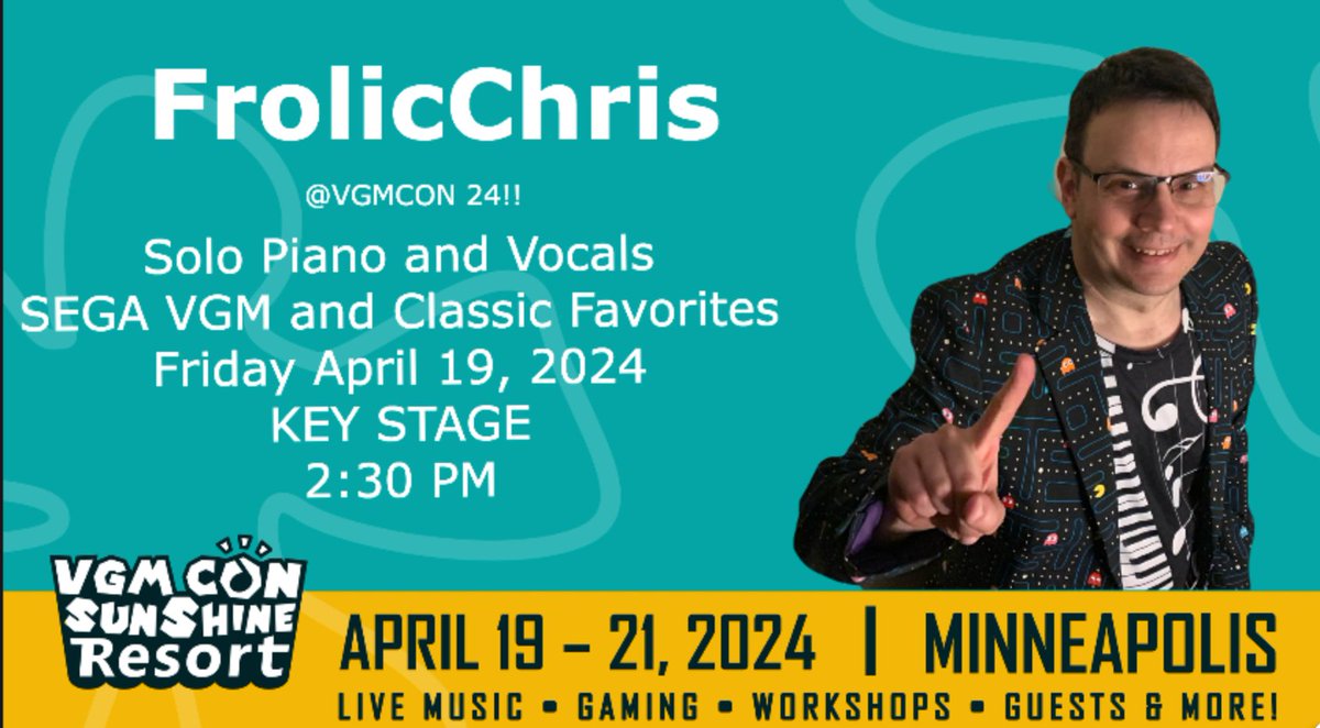 Catch me this Friday playing SEGA VGM Classics, other VGM favorites and singing at <a href="/VGMCon/">VGM CON</a>