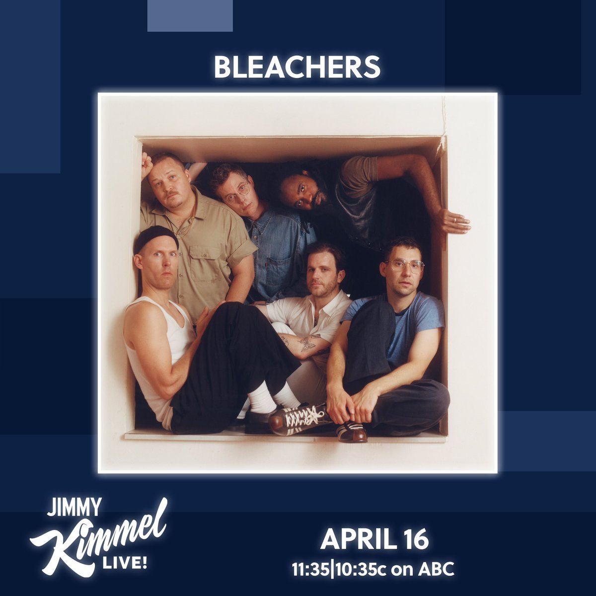 tomorrow we’re gonna be playing ‘tiny moves’ live on @jimmykimmellive. plus an interview with jimmy and jack. @ 11:35p et on @abcnetwork.