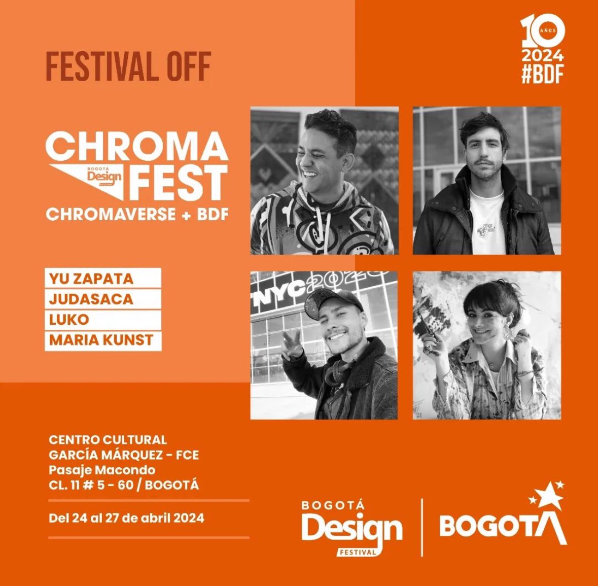 ChromaVerse is back! We got together with the Bogotá Design Festival to create ChromaFest! Starting this next April 24th Let’s go! @YuZapata3SC @lukoart_ @malzate_kunst @judasaca_art