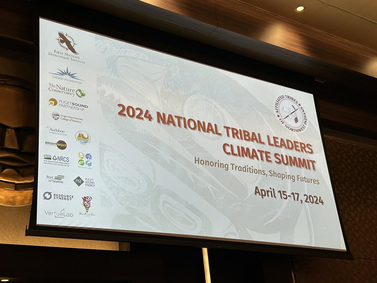 The National Tribal Leaders #Climate Summit, put on by @atnitribes, has kicked off at @Muckleshoot_C in Washington. I am representing @NOAADrought and looking forward to learning more about what Tribal Nations are doing to combat climate change.
