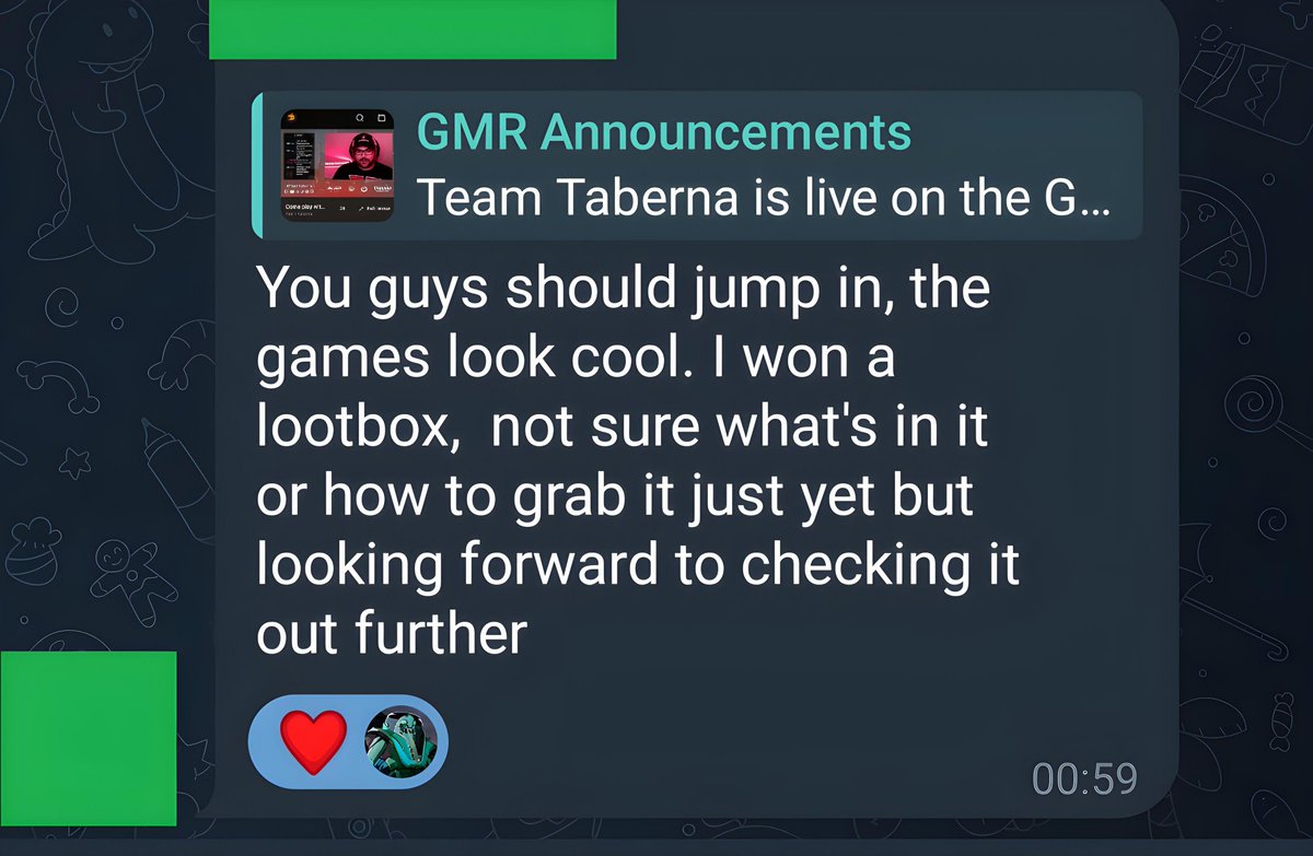 🧘‍♂️ Reading these types of comments after finishing the stream session is the best thing that can happen to someone who creates content.

I assure you, it is a shot of energy! ♥️

Lets keep working @TeamTaberna 🍻

#Web3Gaming #Web3Game #StreamFi $GQ #GMR @_BlinkGalaxy_ @GMRCenter