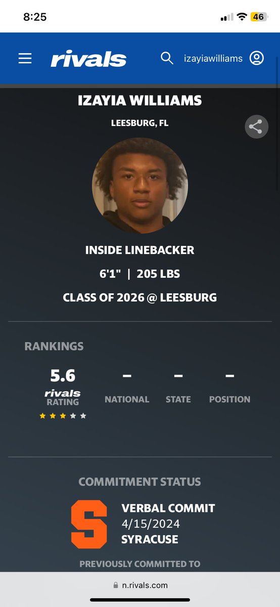 Blessed to be ranked a 3⭐️ by @Rivals @CoachGrant_THS @FootballTavares