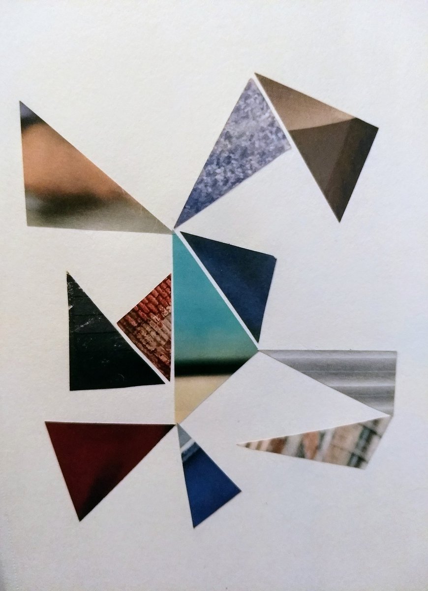 I'm working with some different matte gel medium. I'm not sure how I feel about it at the moment. But I'm loving this sketch. I'm hoping all of you enjoyed your Monday.

Abstract geometric collage sketch on sketchbook paper by Karen Reiser

#abstractcollageart #abstractcollage