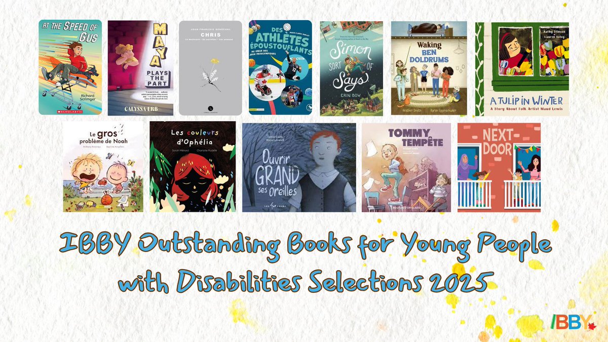 IBBY Canada is proud to announce the Canadian titles that have been selected for consideration to the 2025 Outstanding Books for Young People with Disabilities. To learn more, visit our website: ibby-canada.org/ibby-outstandi…