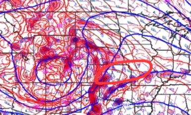 |SLP (mb)/10m BKNT/Shear/MConv/Laspe Rates/500 HGHT Mid level|

Meso trends shows strong tornado threat increasing across central KS. Storms will rapidly develop will move east overnight/early TUE AM into MO. WW likely for Central KS (95%) @NWSSPC #NOAA #SevereWx #kswx #mowx