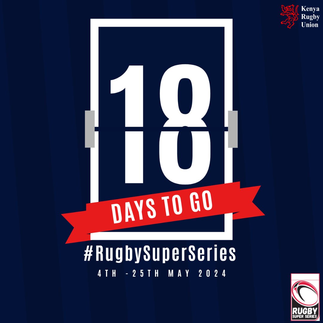 In 18 days time, we end a 10 year wait as the Rugby Super Series returns from 4th May to 25th May with action across 4 weekends in Nairobi, Nakuru and Kakamega. Read more here kru.co.ke/rugby-super-se… #RugbySuperSeries