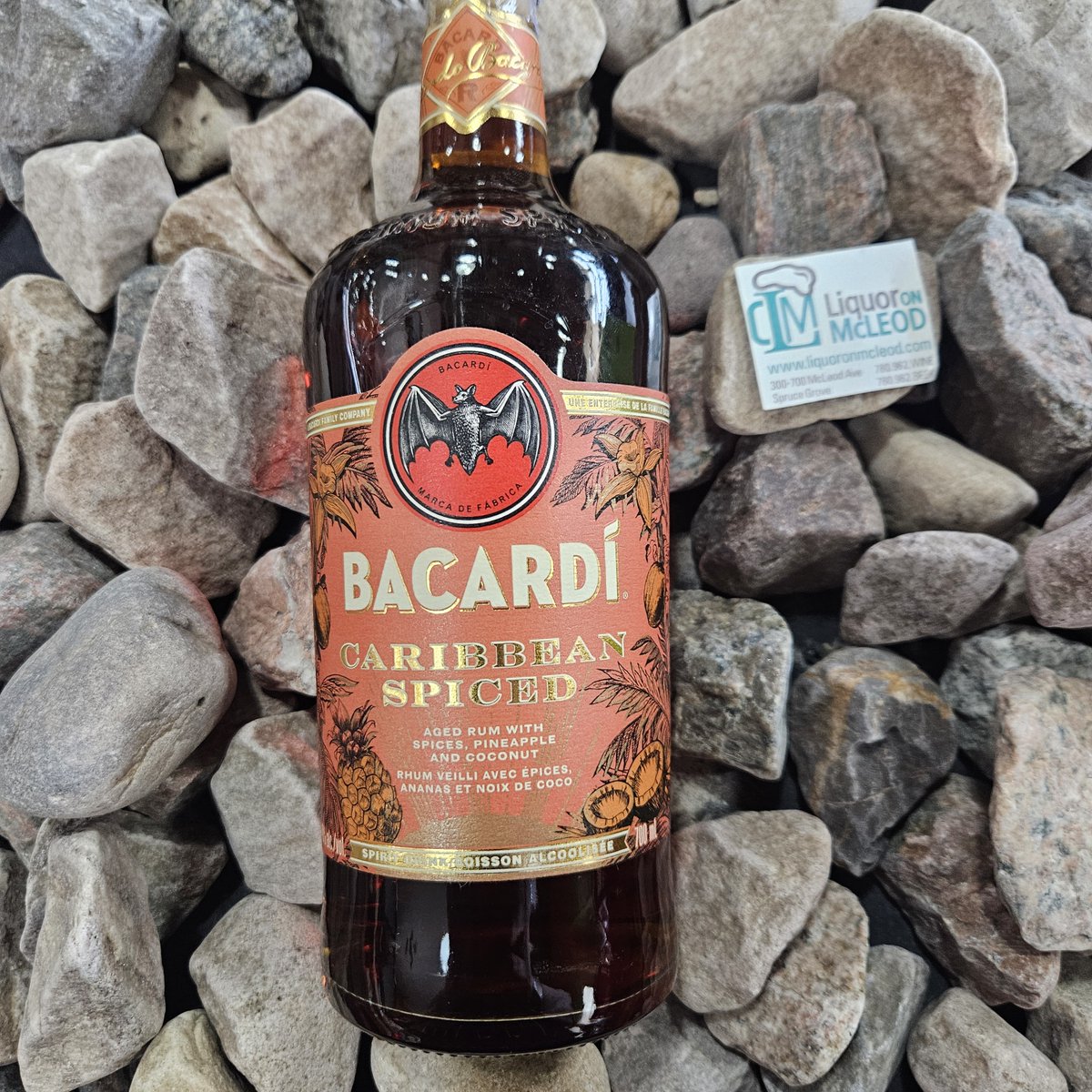 With smooth, aged rum as its base, @BACARDÍ Caribbean Spiced takes its natural sweetness from coconut blossom, pineapple, cinnamon, vanilla, and the subtle oaky char from the barrel.

#liquoronmcleod #sprucegrove #stonyplain #rumontherocks