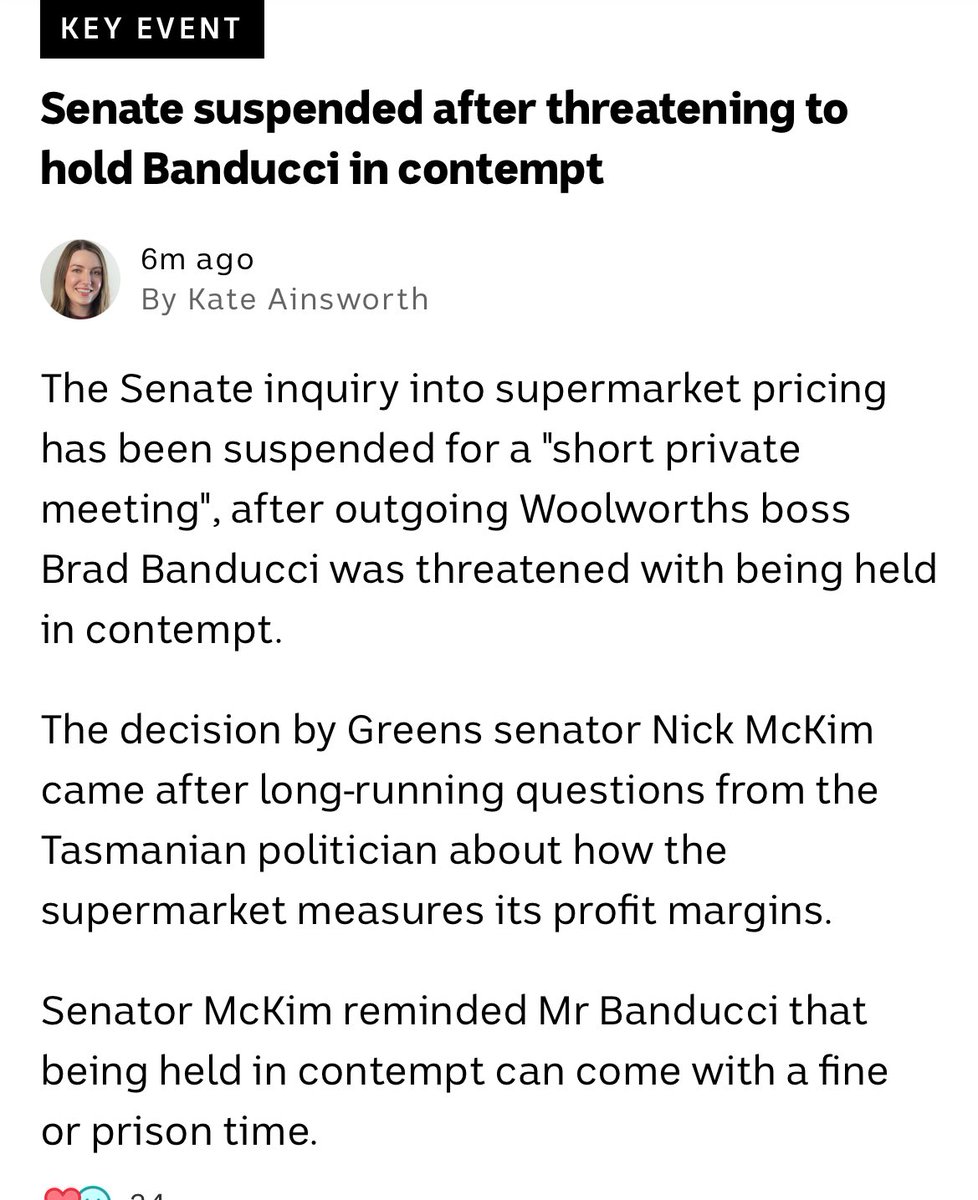 The live blog on Supermarket Senate Inquiry is 🔥 abc.net.au/news/2024-04-1…