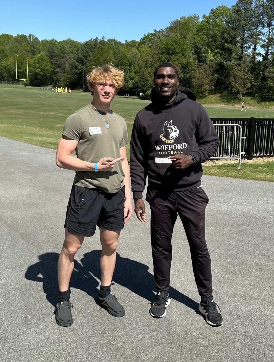 Thank you to ⁦@CoachWatson_24⁩ and ⁦@Wofford_FB⁩ for having me this weekend! I look forward to seeing you all again! ⁦@RecruitGeorgia⁩ ⁦@NEGARecruits⁩ ⁦@NGHSFootball⁩ ⁦@RustyMansell_⁩ ⁦@On3Recruits⁩ ⁦@ericgodfree⁩