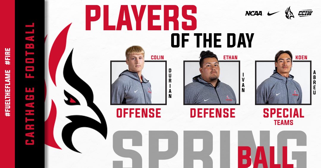 Congrats to our Practice #7 Players of the day! #FIRE
