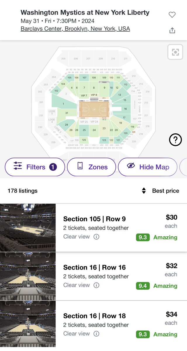 Caitlin Clark effect: Stubhub back to back NY Liberty WNBA games, cheapest tix are $80 vs $30 when she is vs isn’t on the visiting team What would you guess her salary will be this next year? It’s $76,535 She’s going to generate a lot more revenue than she’s getting paid!