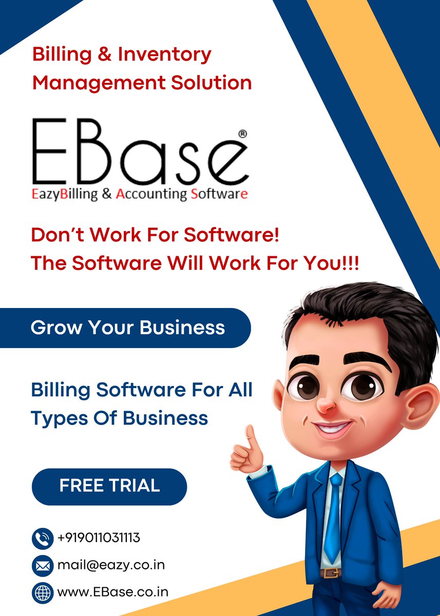 'EBase® Easy Billing & Accounting Software: Your ultimate solution for hassle-free invoicing, seamless accounting, and effortless business management. Try it now and experience the difference! #EBase #Billing #Accounting #BusinessSoftware'