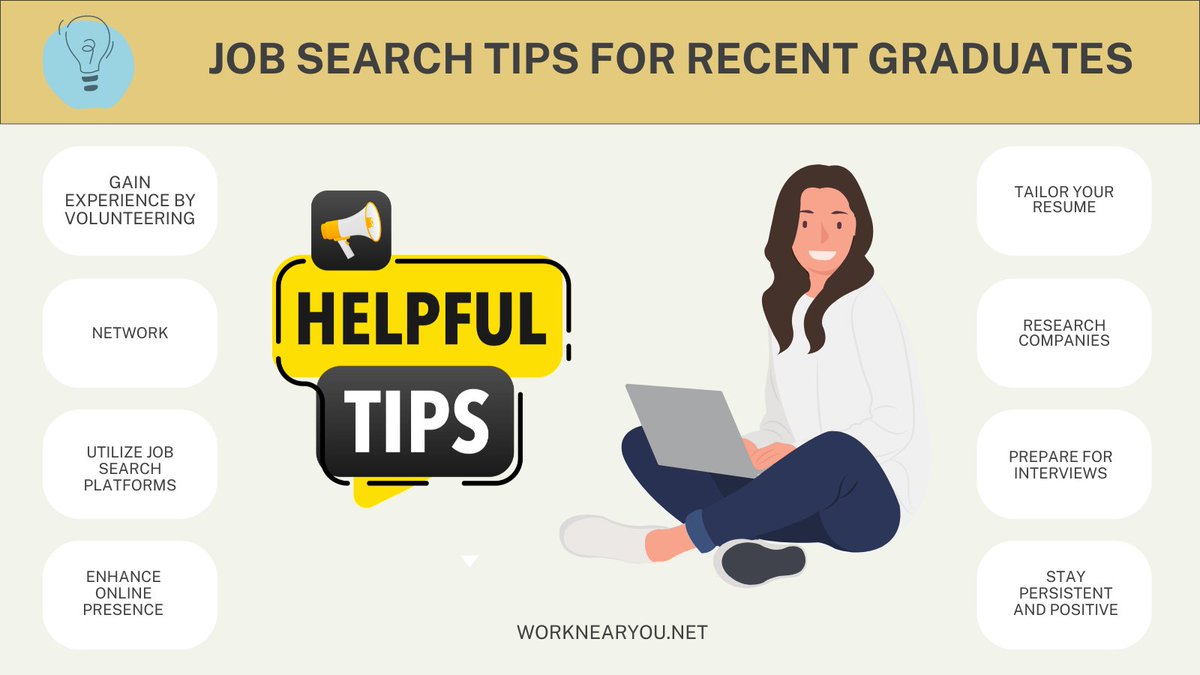 🎓🌟 New Grads' Job Search Guide 🌟🎓 Set Goals, Update Resume, Network, Research Companies, Use Job Search Platforms, Prepare for Interviews, Gain Experience, Enhance Online Presence, Stay Positive! Your roadmap to landing that dream job 💼✨ #CareerAdvice #NewGrads