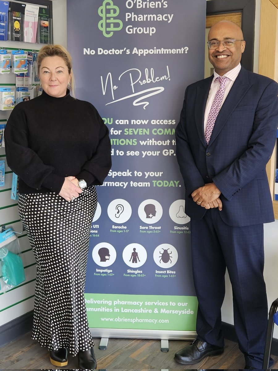 Fantastic to visit new NPA board member @ashormy at 1 of her 9 O'Brien's Pharmacy Group practices, which cover the Fleetwood area of Lancs - 1 of most deprived parts of England. We talked about how the current model is broken and how we urgently need a new contract #pharmacy