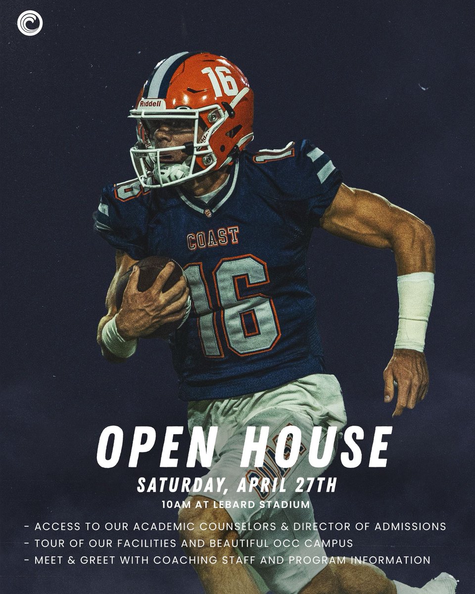 Another chance to see what OCC football has to offer! Saturday, April 27th at 10 am. Use the link to register: docs.google.com/forms/d/1FAfCH…