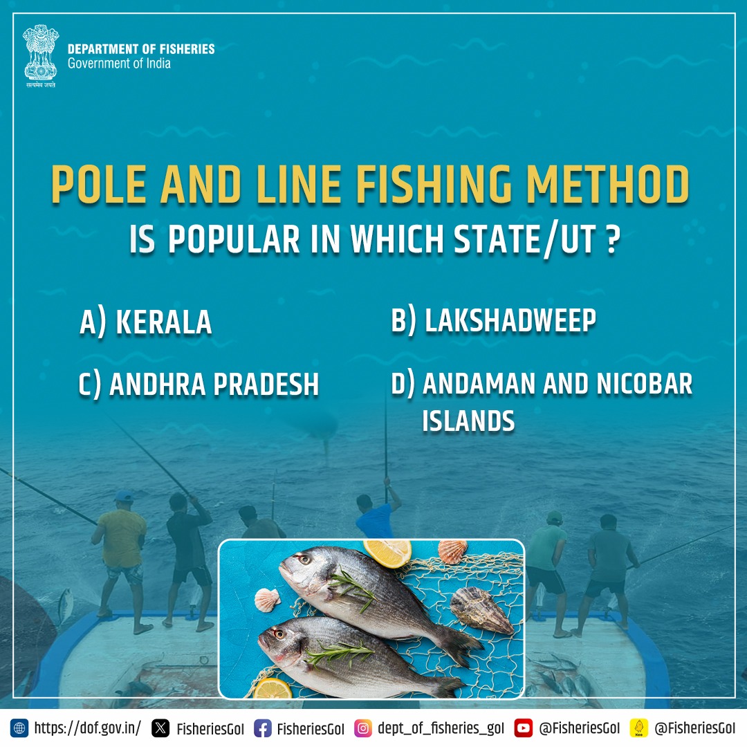 FisheriesGoI's tweet photo. Pole and line fishing of tuna is a rich tradition in one of these coastal regions of the State/UT.
#Tuna #FishingMethod #CoastalRegion #Fishing https://t.co/b3NnOIs7ul