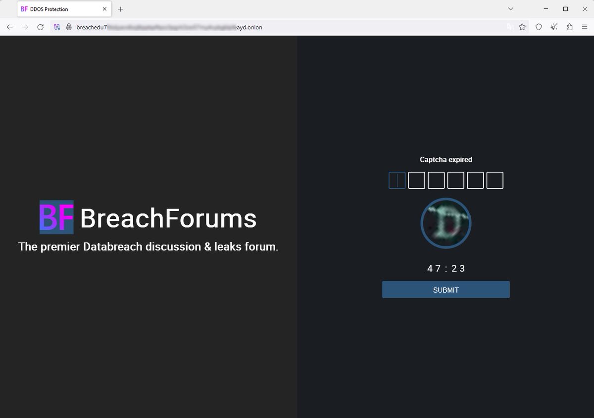 #ThreatNews 📢 

BreachForums what happened? Here's what we observed:

💥The clearnet site of BreachForums went down and is still non-operational. 

💥Baphomet, the administrator, released a statement about the incident: 'The domain is currently suspended. We're working on it. We
