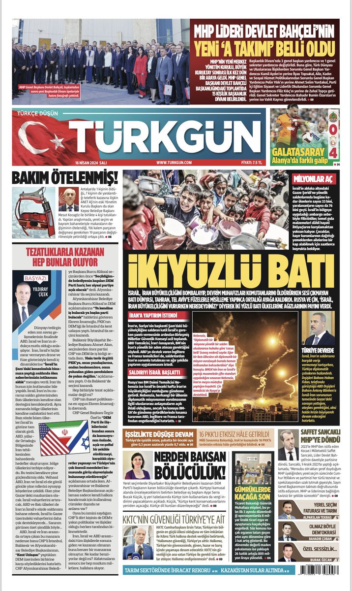 Gazetemizin 16 Nisan 2024 Salı baskısını inceleyebilirsiniz... #Türkgün #turkgungazetesi
