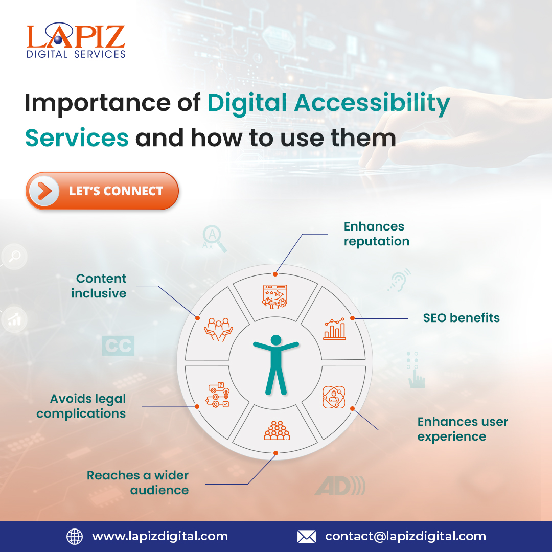 Importance of #DigitalAccessibilityServices and how to use them
Let's connect: lapizdigital.com/blog/the-impor…
#WebAccessibility #InclusiveDesign #a11y #DigitalInclusion  #WCAG #ScreenReaderAccessibility #KeyboardAccessibility #AltText #AccessibilityMatters 
#Lapizdigitalservices