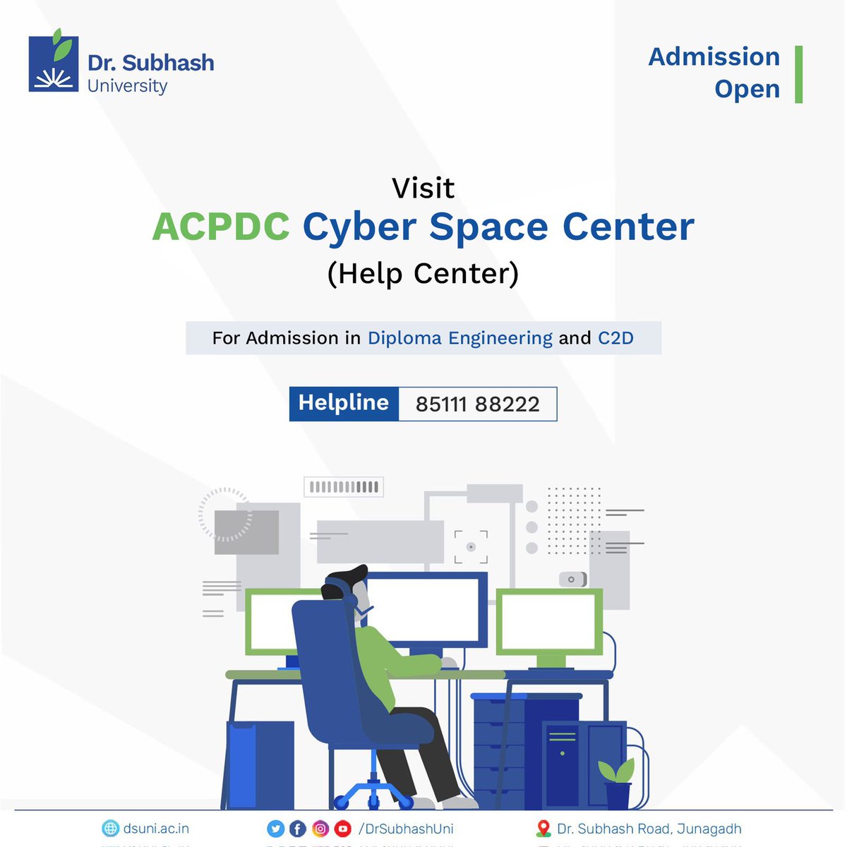 Ready to launch your career in engineering?Step into the future with ACPDC Cyber Space Center at DSU !Explore Diploma Engineering and C2D programs and let our Help Center be your launchpad. Join us and shape tomorrow's innovations today! #ACPDCCyberSpace #DSU #DrSubhashUniversity