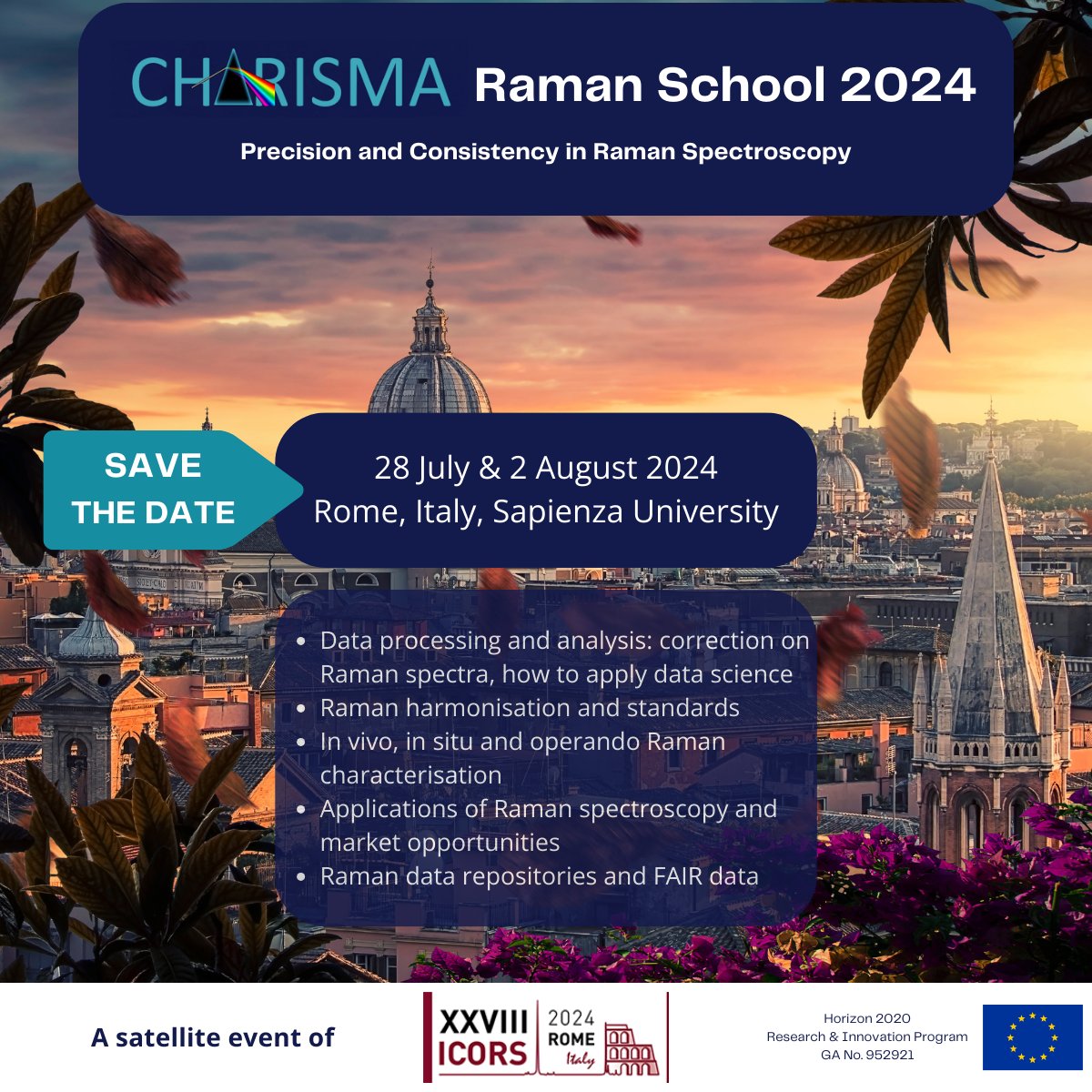 Do you want to be part of the CHARISMA Raman School 2024? 🚀 This edition focuses on the relevance, impact, needs, state-of-the-art of harmonisation in different techniques and fields of application. 📢Register now: h2020charisma.eu/upcoming-event… #ramanspectroscopy #ramantechniques