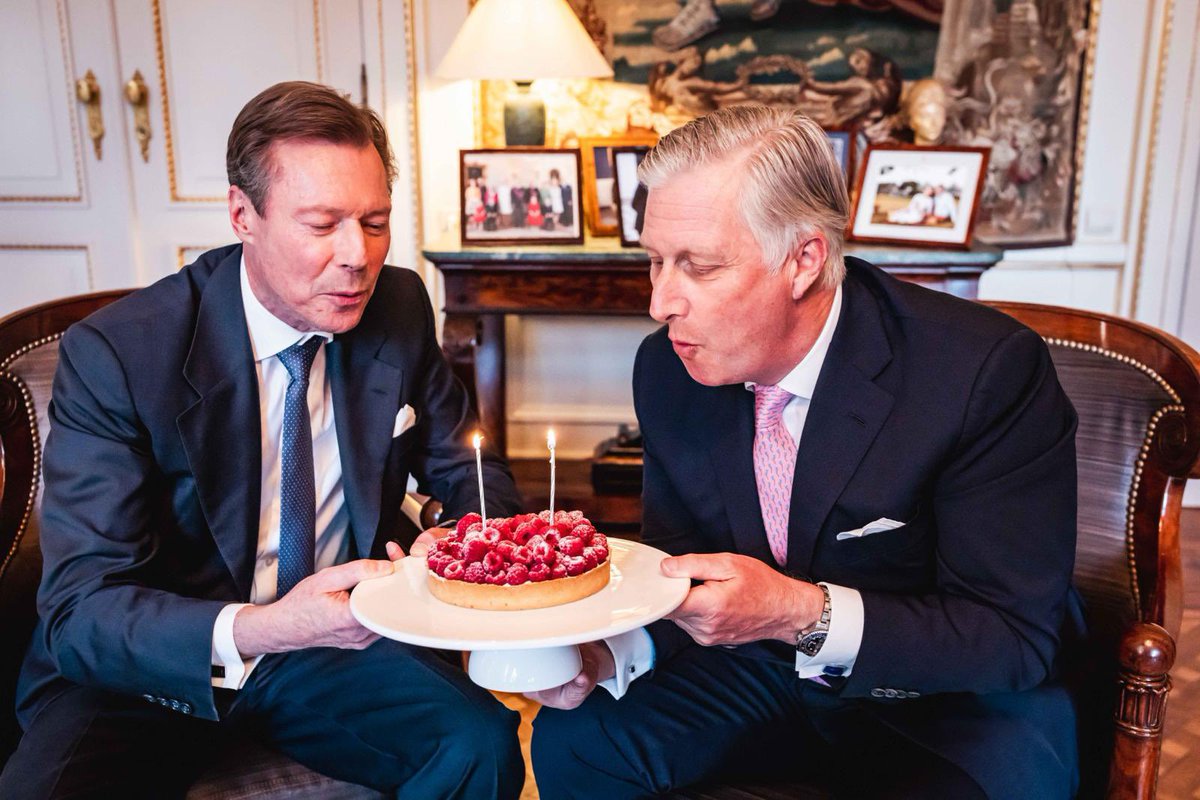 Wishing a Happy #Birthday to H.R.H. the Grand Duke of #Luxembourg celebrating together with the King of the Belgians who celebrated His Birthday yesterday in #Brussels on the Eve of the 7th State Visit of Grand-Dukes/Duchesses in #Belgium 🇱🇺 🇧🇪 © @MonarchieBe /B. Bogaerts