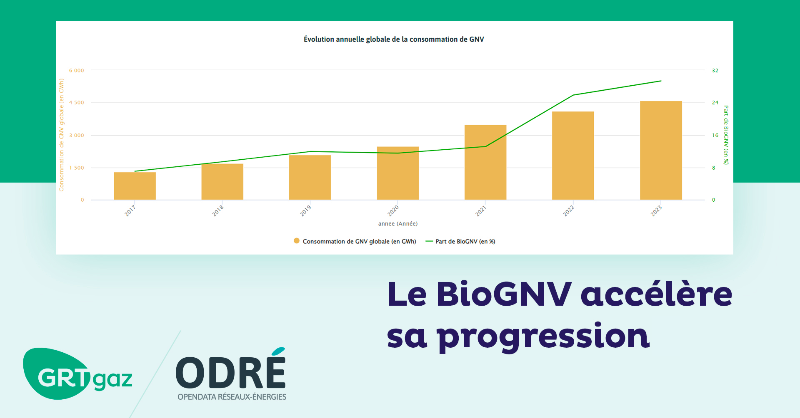 natrangroupe's tweet photo. Avec près de 37 000 véhicules 🚚  qui roulaient en France au GNV à fin 2023, dont plus de 11 000 poids lourds, le #BioGNV accélère sa progression et reste une solution majeure pour la décarbonation du transport lourd.

Les chiffres sur ODRÉ :